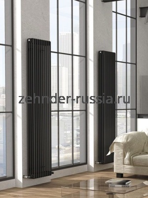 Вертикальный радиатор Zehnder 3180 / 06 V002 TL / прозрачный лак нижнее подключение с термовентилем